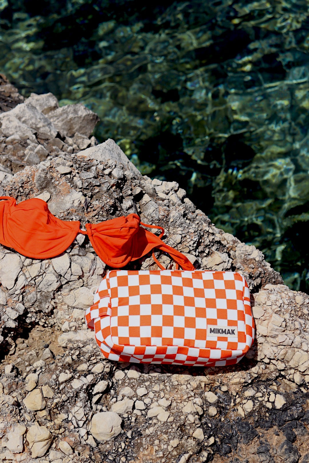Pochette - Damier rouge et blanc