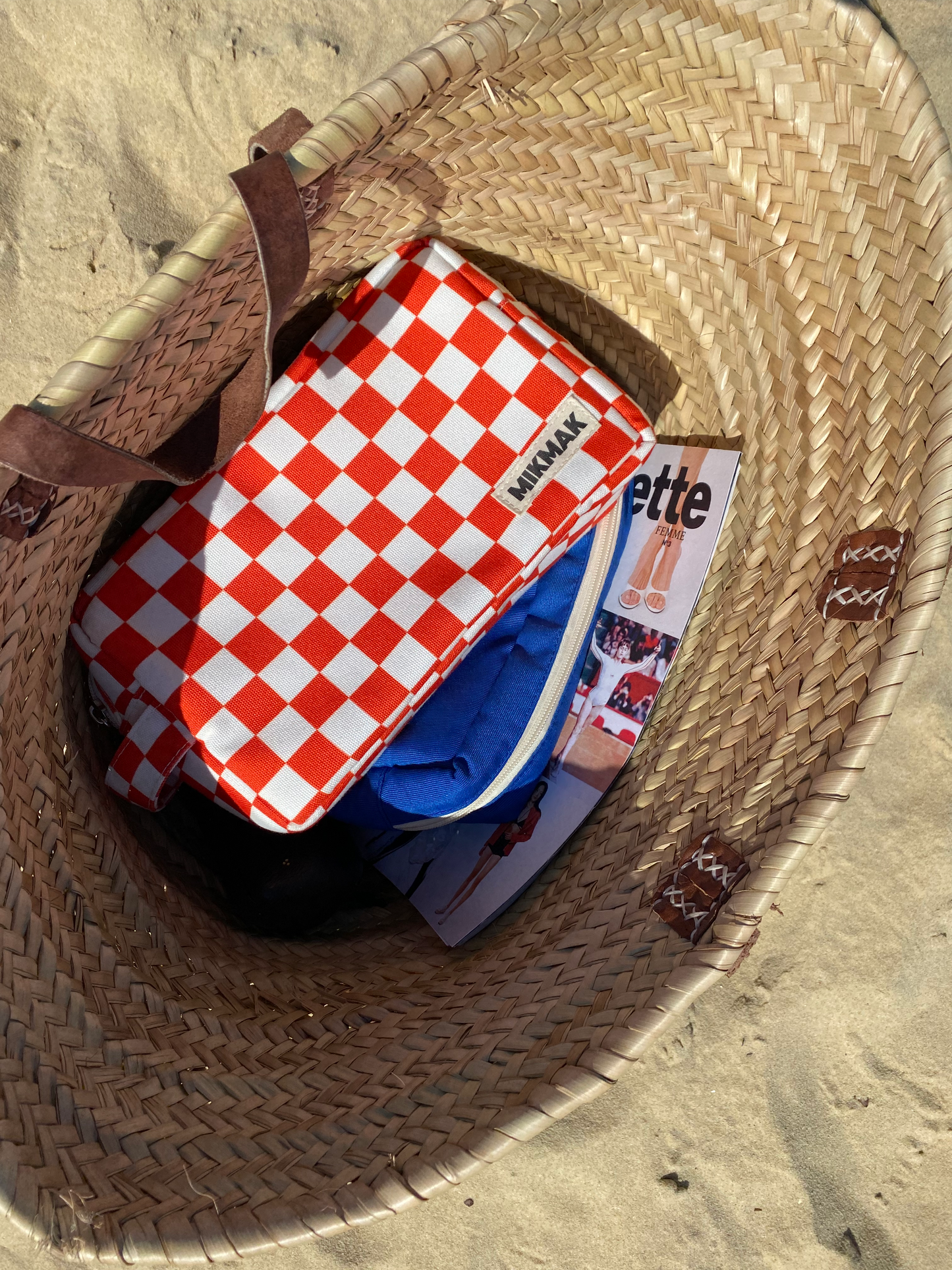 Pochette - Damier rouge et blanc